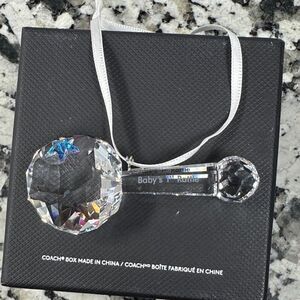 Swarovski Crystal Baby’s 1st Rattle with ribbon